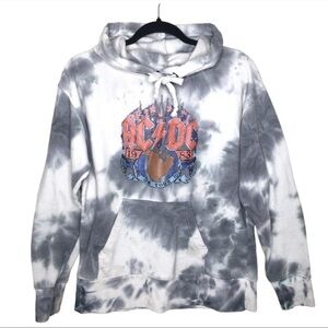 AC/DC Hoodie Tie Dye Sweatshirt Grunge